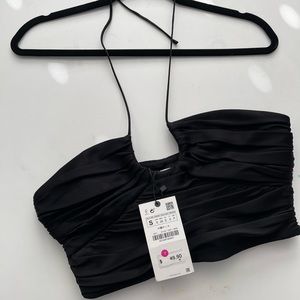 Zara Satin Effect Halter Top